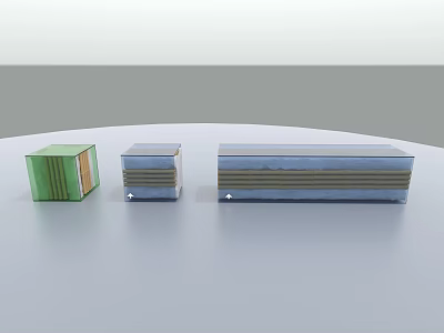 Stylish Outdoor Chairs In Three Colors Green Blue Light Blue With Striped Design 3d model