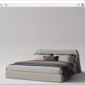 Modern Double Bed 3d model
