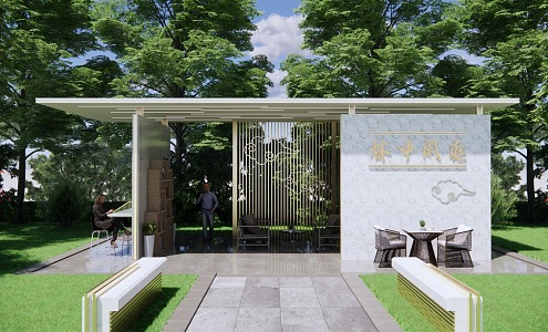 Modern Pavilion New Asian View Pavilion Leisure Recreation 3d model