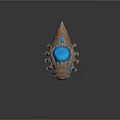 Fantasy Character Design Of Rock Like Creature With Blue Glowing Parts And Red Eyes