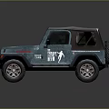 Teal Vintage Jeep With Soft Top Classic Body Graphics And Off Road Wheels