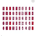 Traditional Chinese Red Seals With Various Shapes And Different Characters On Black Background