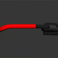 Red And Black Elongated Tool With Glossy Finish And Reflective Surface