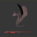 Game Movie Characters Flying Bat Like Creature With Wings And Red Lizard With Spiky Legs