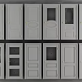 Interior Hinged Doors In Various Designs With Glass Panels And Metal Handles