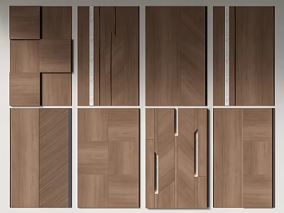 Wooden Wall Panels with Various Patterns Textures and Modern Designs for Home Interior 3d model