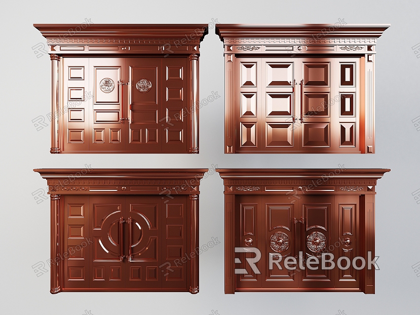 European-style door copper door door door courtyard door double door villa door rural self-built house door model