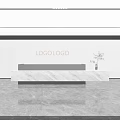 Sleek Modern Marble Reception Desk With Custom Brand Logo Wall For Contemporary Corporate Office