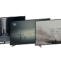 Three Televisions Arranged Side By Side With Different Screen Displays In Product Showcase