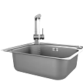 Stainless Steel Single Bowl Kitchen Sink With Modern Faucet And Durable Design