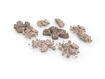 Modern Natural Stone Decorations In Various Sizes For Contemporary Interior And Garden Design 3d model