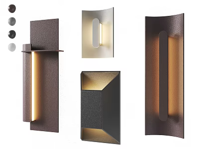 Modern Wall Lamps With Sleek Designs Various Shapes And Warm Illumination 3d model