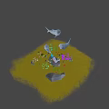 Underwater Game Character Scene With Tuna Fish Jellyfish And Coral Reef