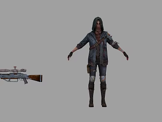 PBR Process Sexy Beauty Special Forces Mercenary Army Special Forces Female Game Character Tight Clothes Sniper Band Binding 3d model