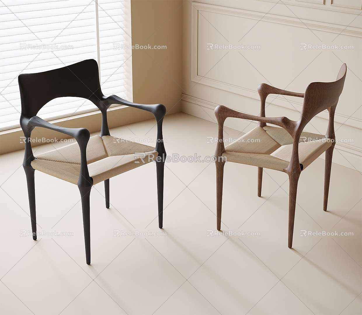 Modern Dining Chair Single Chair Leisure Chair 3d model