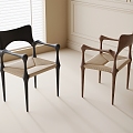 Modern Dining Chair Single Chair Leisure Chair 3d model