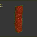 Human Organ Model Featuring Red Fur Like Texture In Columnar Shape On Dark Background