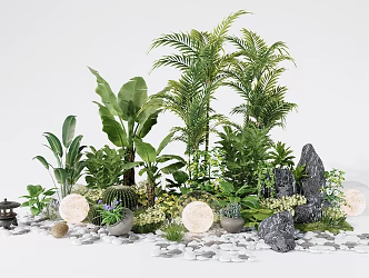 Modern Plant Heap Landscape 3d model