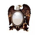 Elegant Bathroom Vanity Featuring Eagle Shaped Mirror With Carved Golden Frame