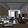 Elegant Classic Hotel Guest Room Interior With Comfortable Bed Side Tables And Soft Lighting 3d model