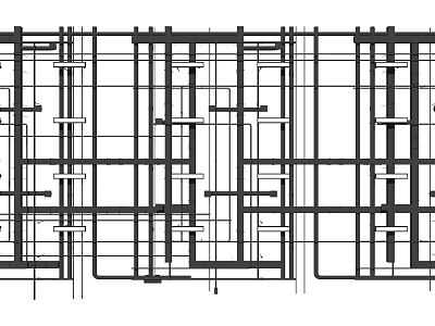 Detailed Structural Pipes Layout and Design Framework in Engineering Technical Diagram 3d model