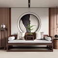 New Chinese-style Lohan Bed 3d model