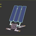 High Tech Weapon Device Integrated With Blue Solar Panels And White Support Structure