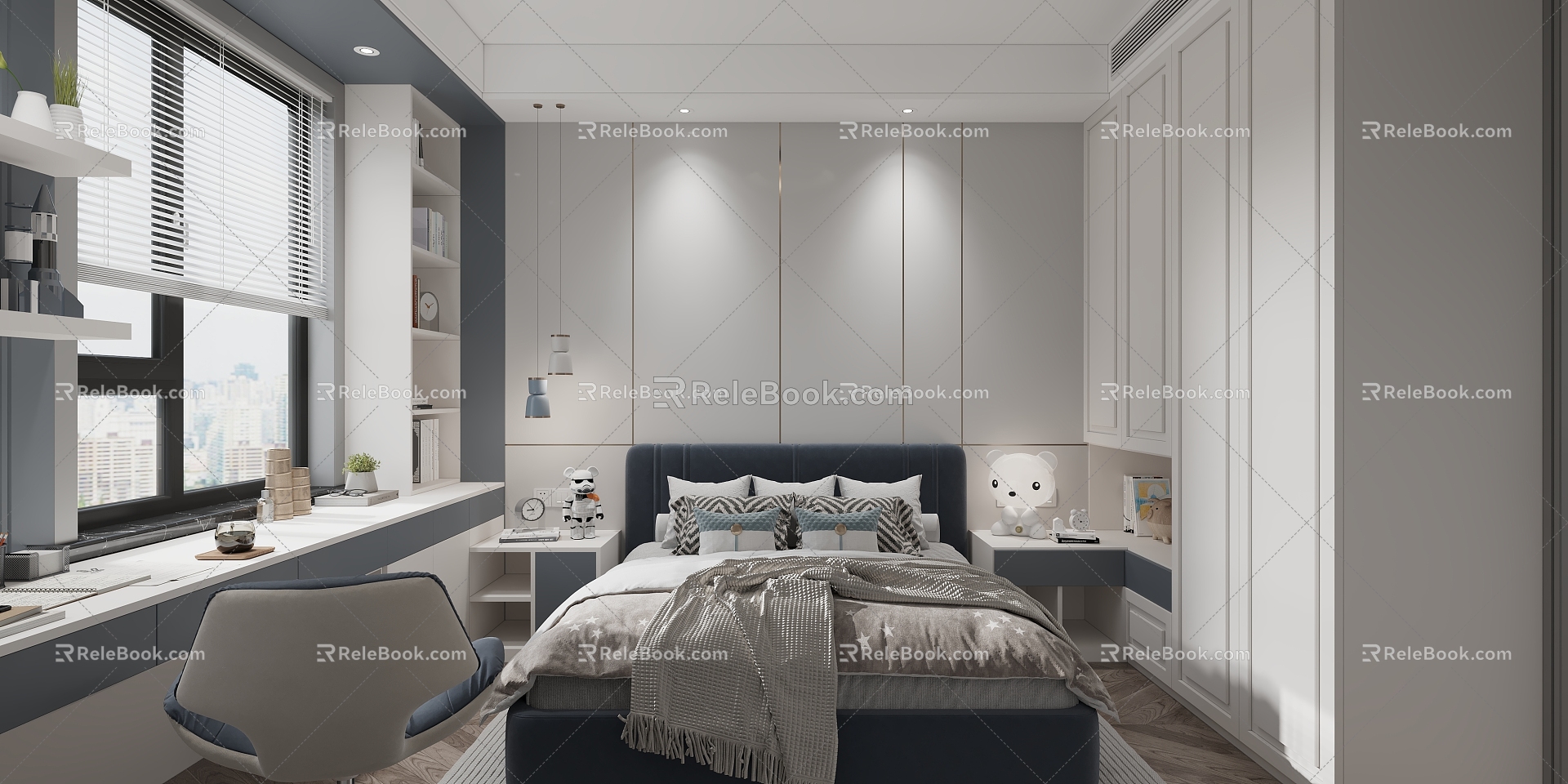 Modern Children's Room Boys Room 3d model