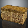 Woven Storage Box With Natural Textured Lid For Home Organization