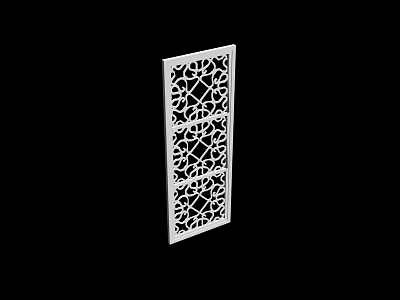 Elegant White Room Divider With Intricate Cutout Patterns And Decorative Design 3d model