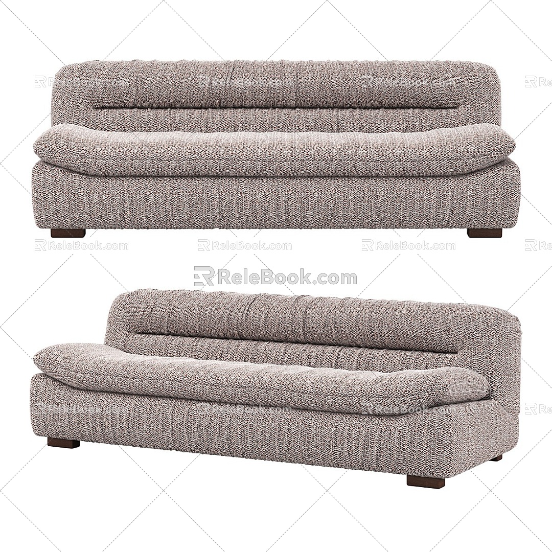 Nordic simple double sofa 3d model