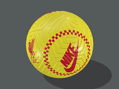 Yellow Red Nike Liverpool FC Football Training Equipment With Logo And Crest Design 3d model