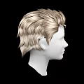 White Head Model With Blonde Short Hair And Visible Facial Organs