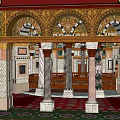 Ancient Architecture With Golden Dome Blue Green Decorations Arched Windows And Columns