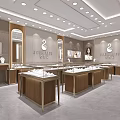 Elegant Modern Jewelry Store Interior With Glass Display Cases And Bright Lighting