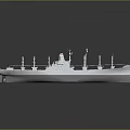Modern Naval Warship With Multiple Masts Antennas And Gray Hull Design
