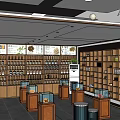 Traditional Medicine Store Interior With Wooden Shelves Display Cases And Glass Jars