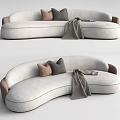 Modern Multiplayer Sofa Curved Multiplayer Sofa 3d model
