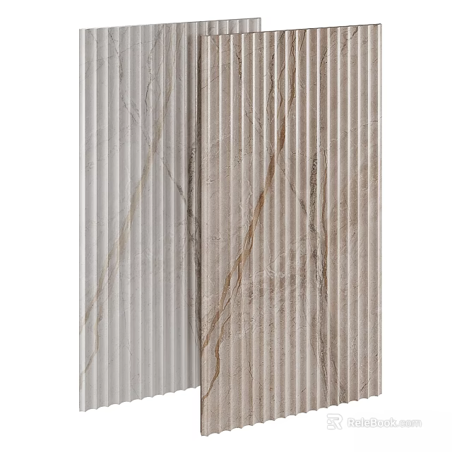 Marble Textured Vertical Striped Decorative Panels For Interior Wall Design 3d model