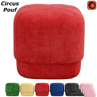 Vintage sofa stool Pouf 3d model