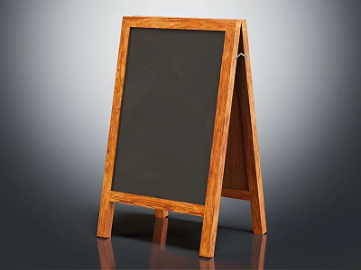 Sturdy Wooden Easel Drawing Board for Art Supplies and Painting Tools 3d model