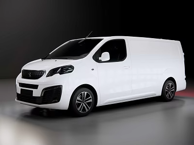 White Modern Van With Sleek Exterior Design And Black Alloy Wheels 3d model