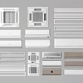 Various Air Conditioner Fans Including Wall Mounted and Ceiling Models in Modern Styles