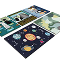 Square Rugs Featuring Diverse Patterns Including Animal Space And Camouflage Designs