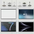 Projection Surveillance Equipment Collection With Wall Mounted Projectors Cameras And Screens