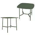 Modern Green Side Tables With Round Tops And Metal Legs Design
