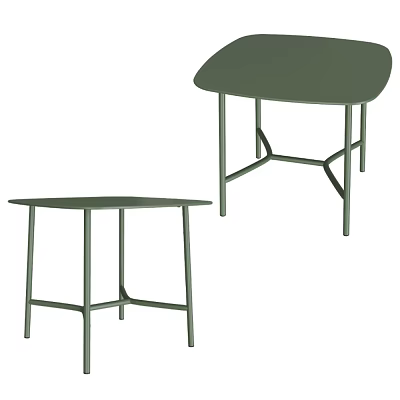 Modern Green Side Tables With Round Tops And Metal Legs Design 3d model