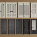Various Style Hinged Doors With Glass Panels Wooden Frames And Colors For Interior Design
