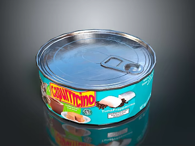 Cravattino Canned Sweet Food with Chocolate Marshmallow Treats in Metal Container 3d model