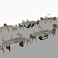 Luxury Stone Table and Chair Combination Dining Table and Chair Combination Negotiation Table and Chair Combination Meeting Table and Chair Combination Reception Table and Chair Combination Luxury Stone Table and Chair Combination 3d model